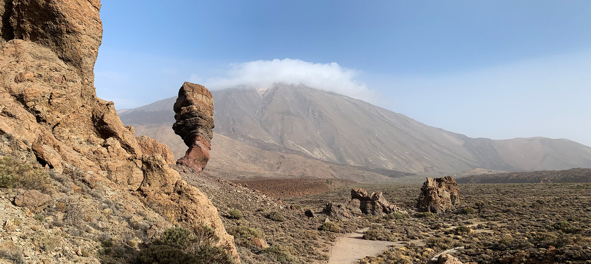 Canary Islands, Tenerife: Teide National Park. Hiking through one of the most emblematic settings of the Teide National Park: Sendero de los Roques de García